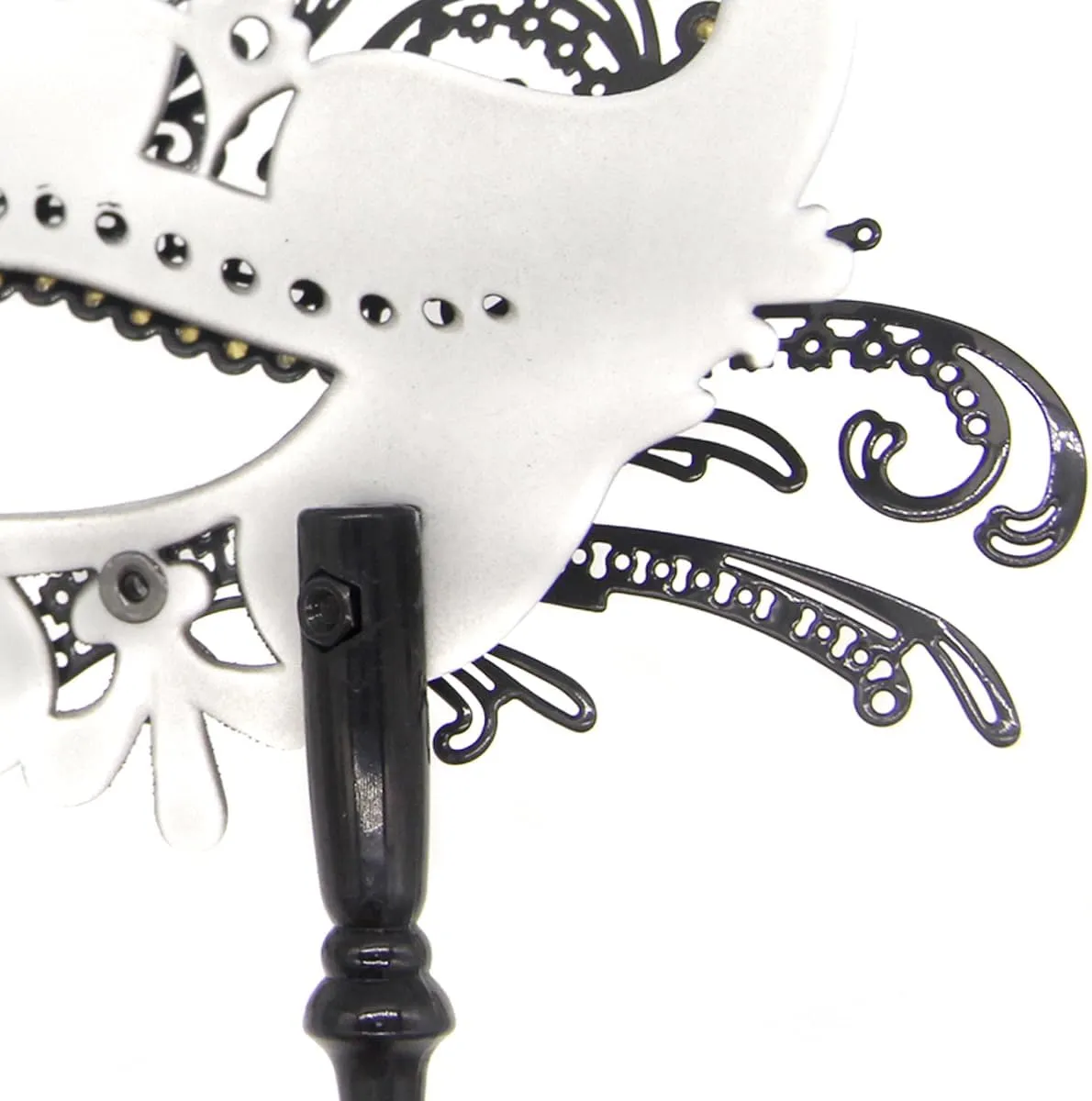 WILOVCOS Womens Masquerade Mask with Stick, Handheld Mardi Gras Mask,Venetian Party Masks