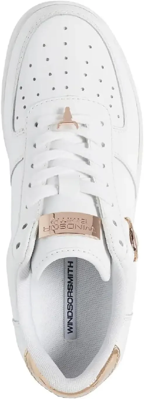 Windsorsmith Womens White Chunky Leather Platform Trainers Sneakers - Rich