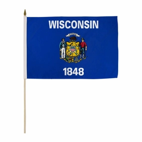 Wisconsin 12x18in Stick Flag
