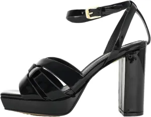 Women's 10cm Leather Sandals - Thick Heel Luxurious Party Shoes