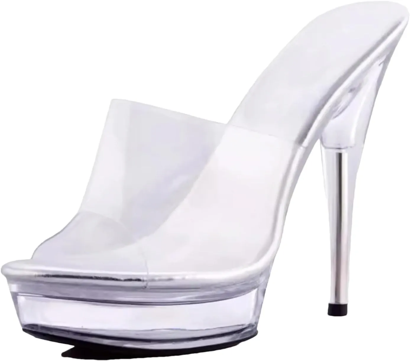 Women's 12-13cm Crystal Sandals - Transparent Open Toe Stiletto Slippers