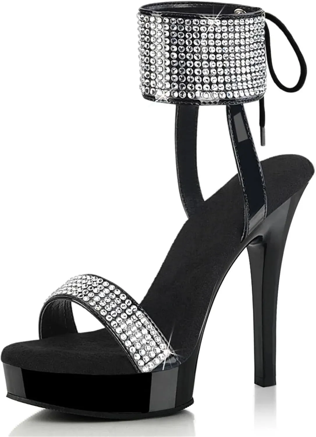 Women's 13cm Gothic Sandals - Rhinestone Exotic Dancer Fetish Heels