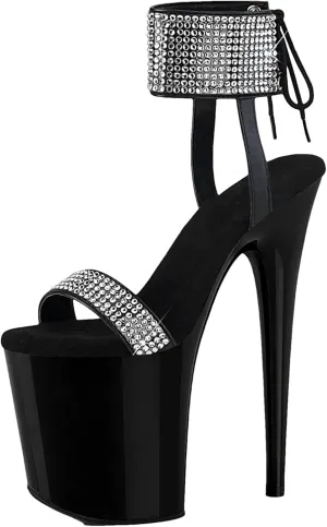 Women's 13cm Gothic Sandals - Rhinestone Exotic Dancer Fetish Heels