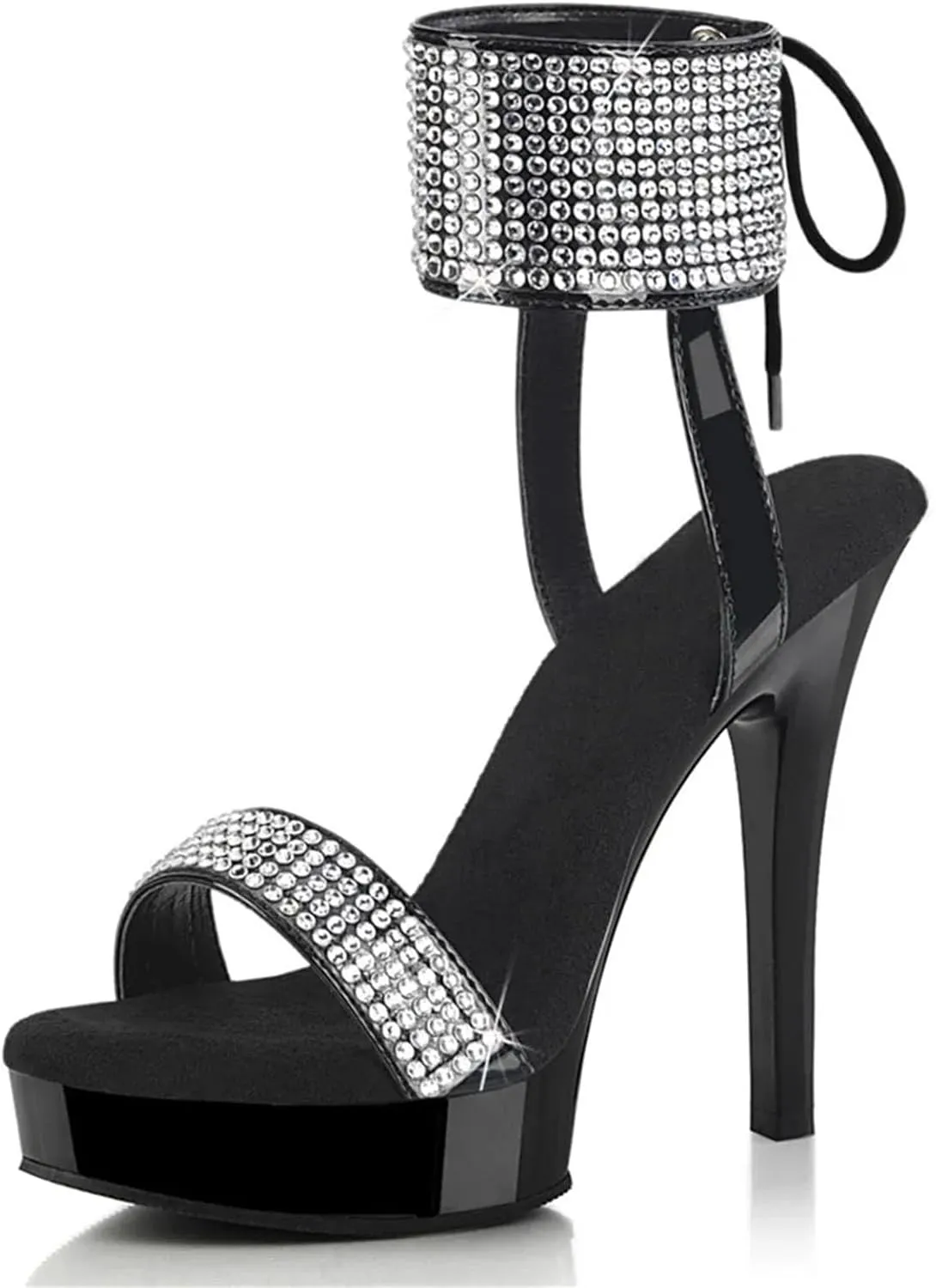 Women's 13cm Gothic Sandals - Rhinestone Exotic Dancer Fetish Heels