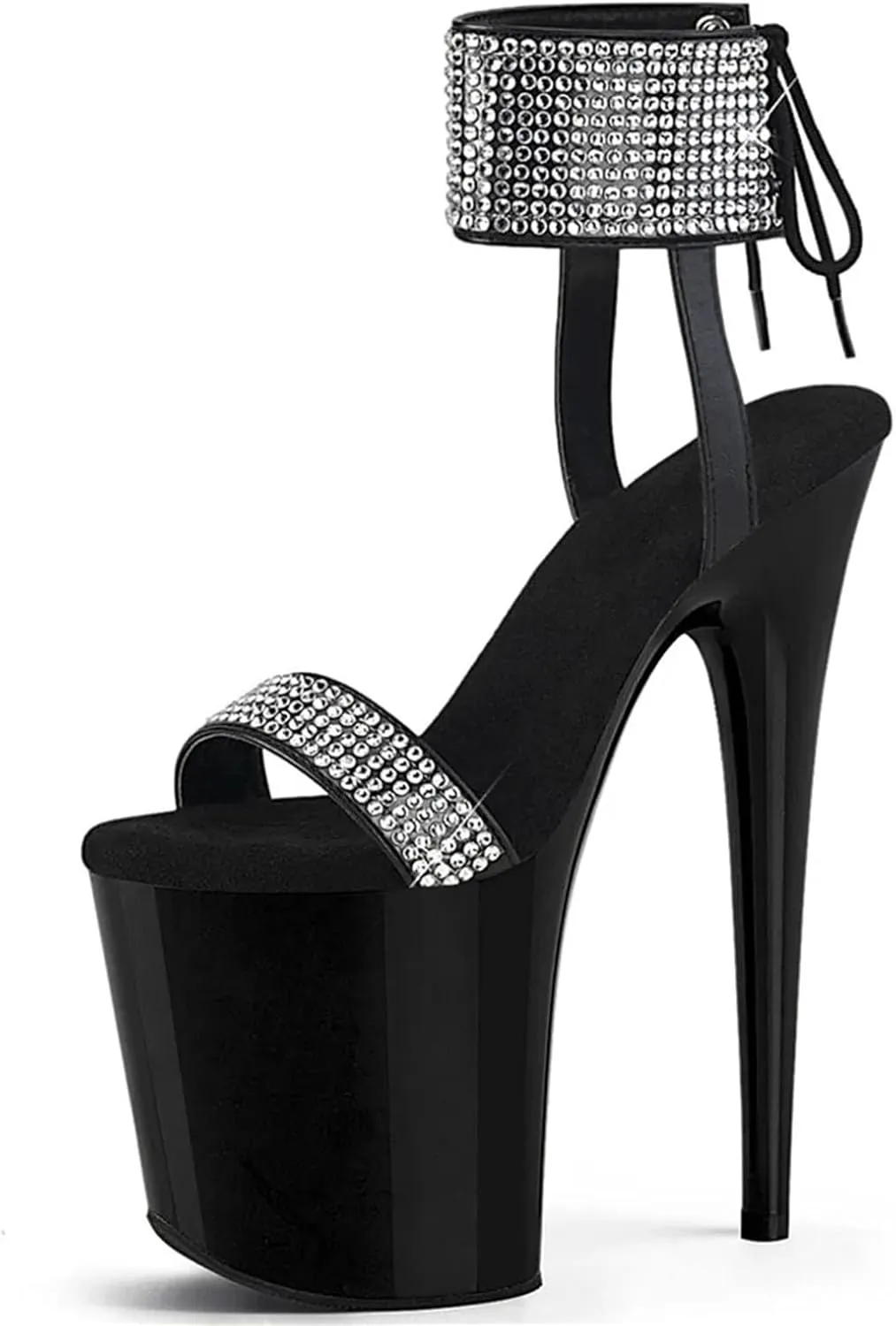 Women's 13cm Gothic Sandals - Rhinestone Exotic Dancer Fetish Heels
