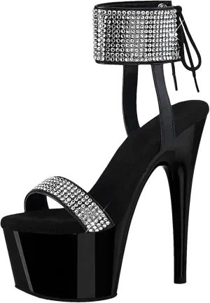 Women's 13cm Gothic Sandals - Rhinestone Exotic Dancer Fetish Heels