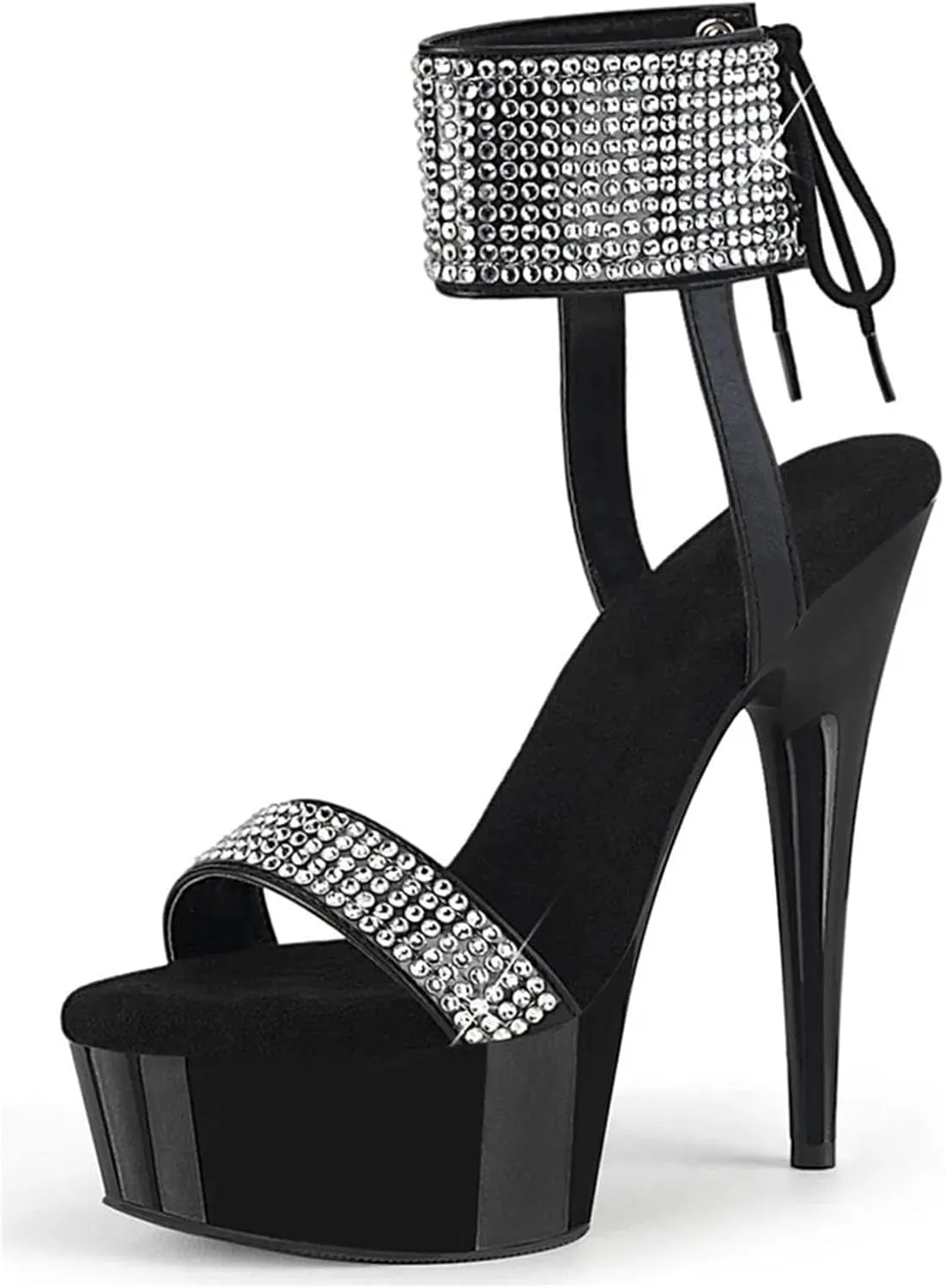 Women's 13cm Gothic Sandals - Rhinestone Exotic Dancer Fetish Heels