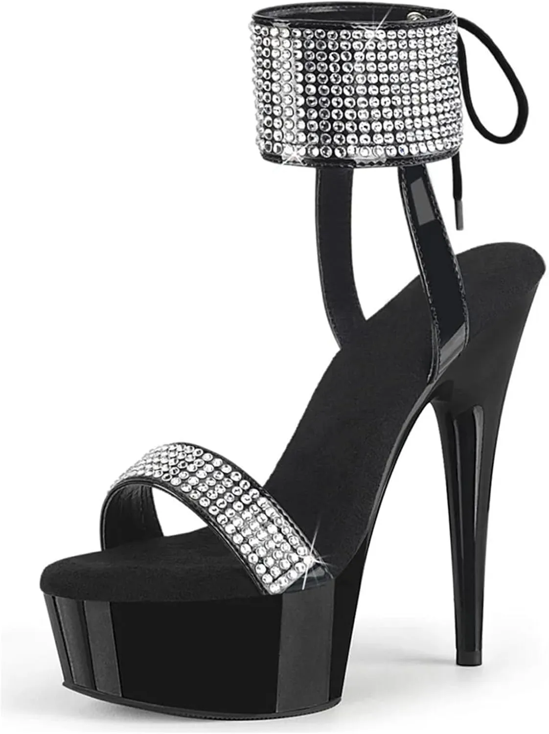 Women's 13cm Gothic Sandals - Rhinestone Exotic Dancer Fetish Heels