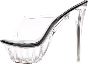 Women's 14cm Crystal Sandals - Thin Heel Platform Flip Flops Summer Pumps