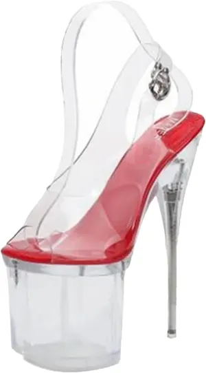Women's 20cm Buckle Sandals - Transparent Party Dance Shoes with Thin Heels