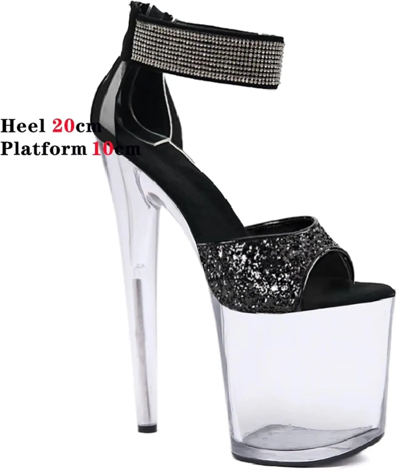 Women's 20cm Platform Sandals - Shine Open Toe Sexy Party Wedding Shoes