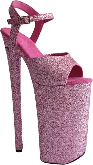 Women's 26cm/10 PU Sandals - Shiny Crystal Ultra High Stripper Platforms