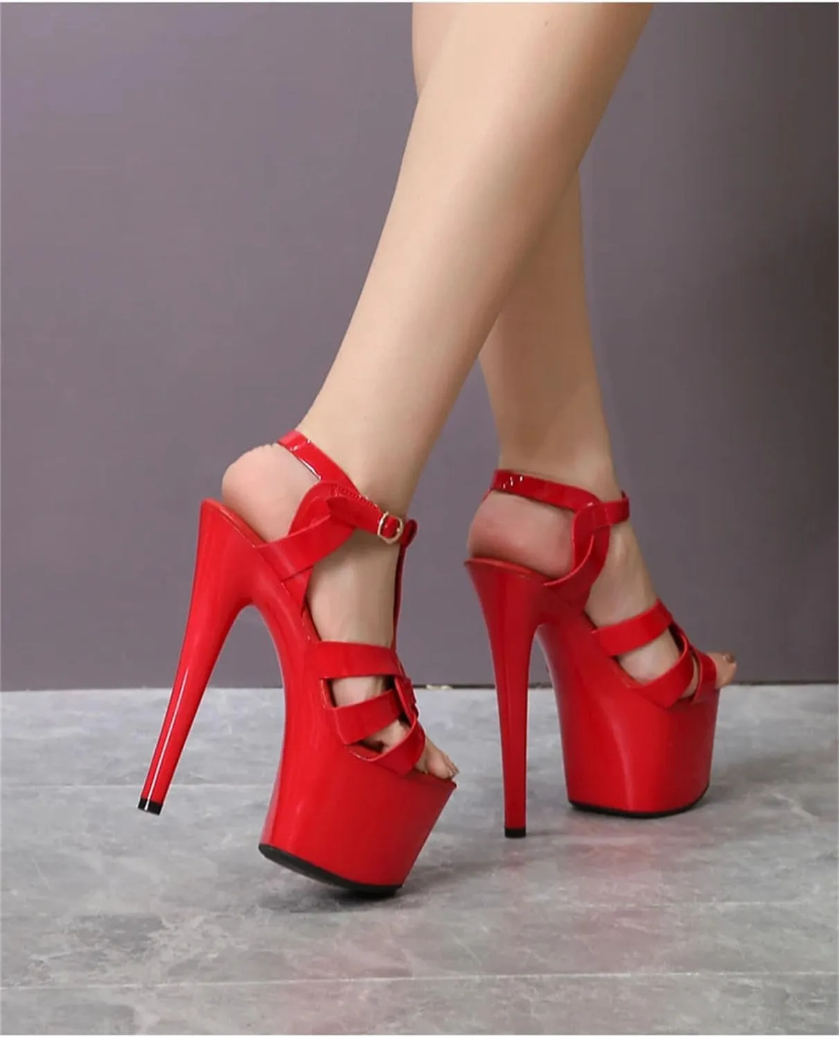 Women's 8" Pole Dance Sandals - Large Size Stripper Show Party Platforms