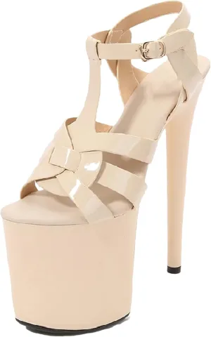 Women's 8" Pole Dance Sandals - Large Size Stripper Show Party Platforms