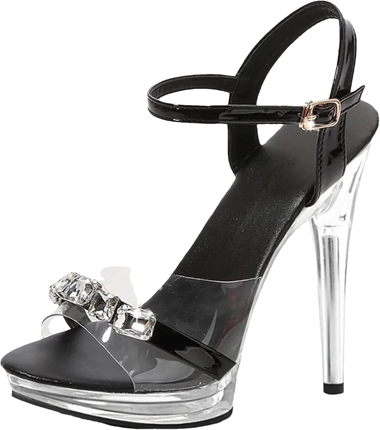 Women's Diamond Sandals - Narrow Band Crystal Wedding Party Heels
