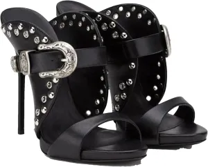 Women's Punk Rock Sandals - Pointed Toe Metal Buckle Designs