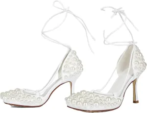 Women's Square Head Sandals - Diamond Hollow Banquet Stilettos