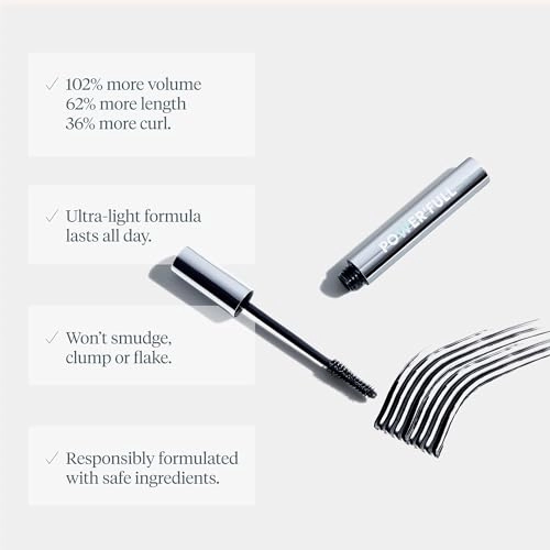 Wonderskin Mascara - Black Mascara for Volume, Length, and Curl - Lengthening, Volumizing & Smudge Proof Lash Makeup